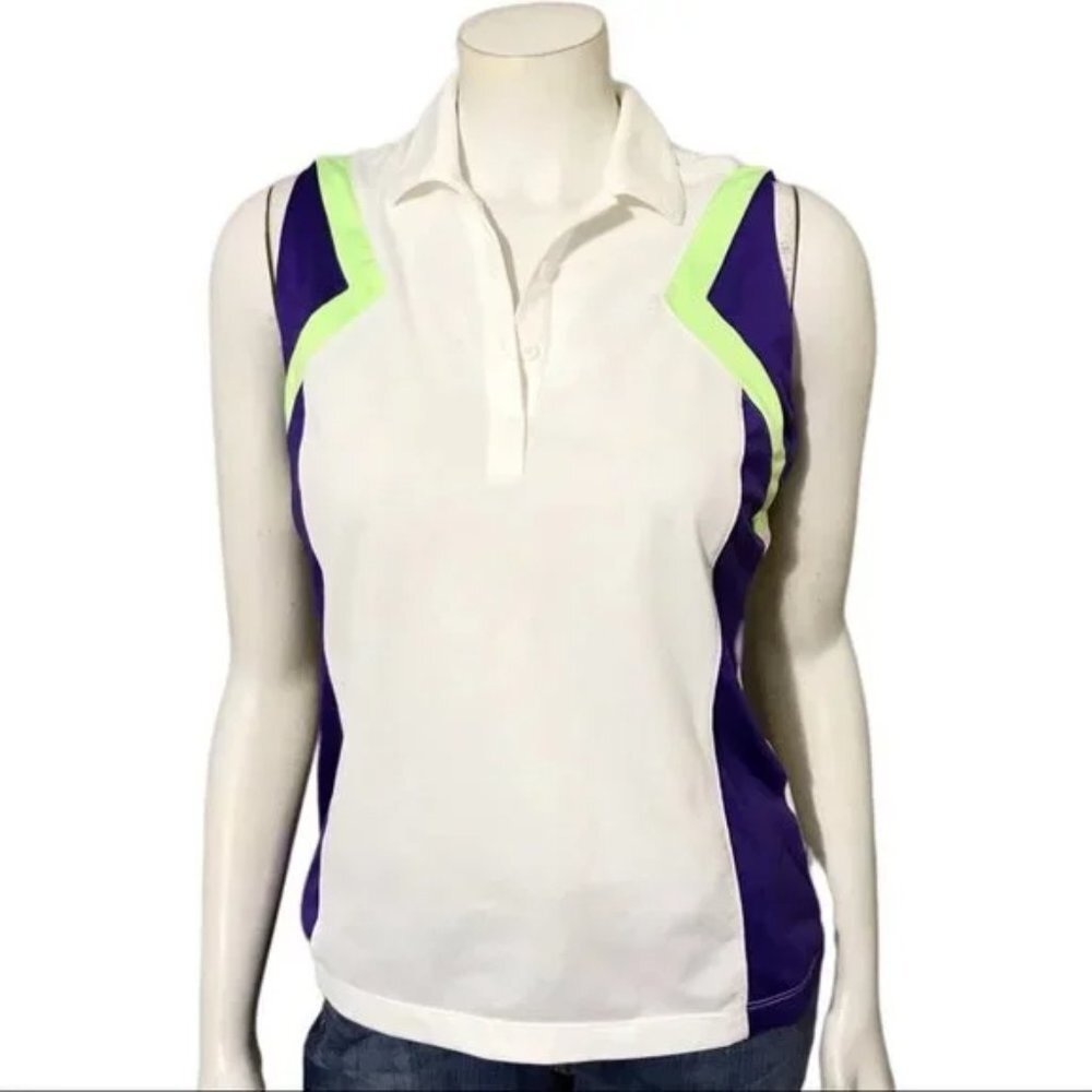 SOLDāāā Sport Womens Golf White Sleeveless Top Sz-Small - Picture 1 of 9